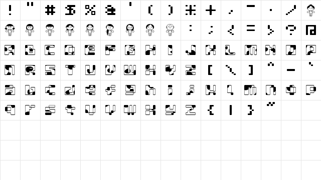 MOOGIRL ALP  glyph index