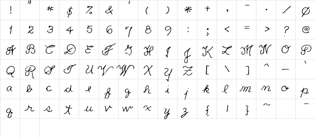 Price Regular  glyph index