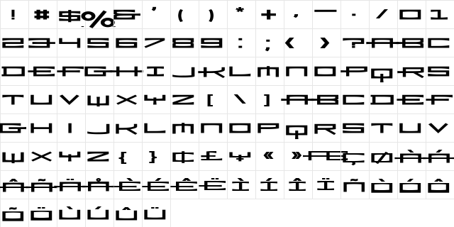 Ramiz Regular  glyph index