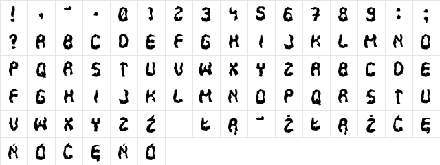 270 Fudge Regular  glyph index