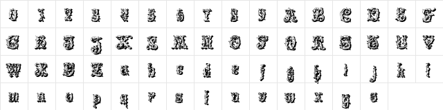 Leafyshade Regular  glyph index