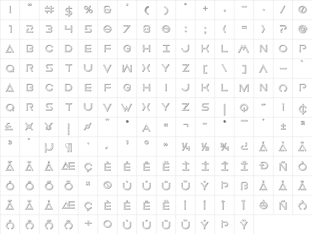 Earth Orbiter Outline Outline  glyph index