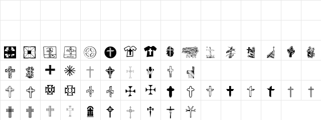 Christian Crosses V Regular  glyph index
