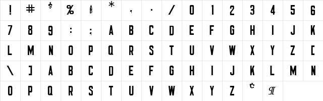Nomad Regular  glyph index