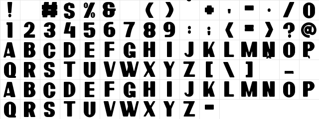 Bardon Rounded Demo Rounded  glyph index