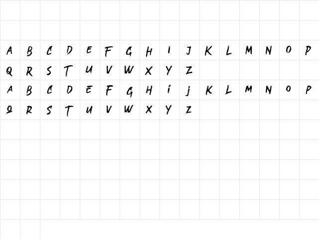 Grotters Regular  glyph index