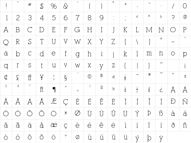 PogoSSK Regular  glyph index