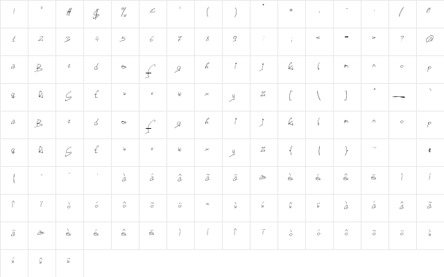 FontGF Regular  glyph index