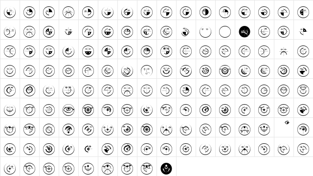 SchiessScheibeUndAuge Regular  glyph index