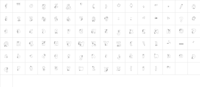 LD Traffic Jam Regular  glyph index