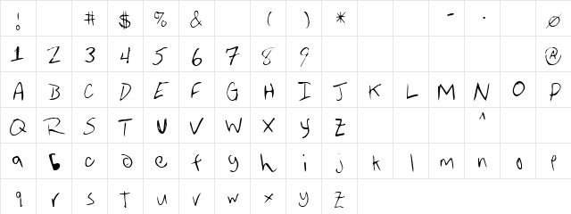 Reens Regular  glyph index