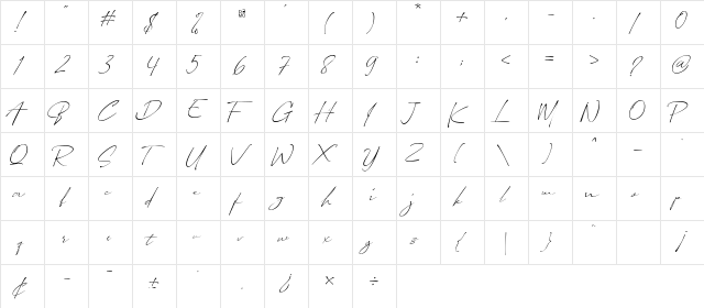 Irnafia_demo Regular  glyph index