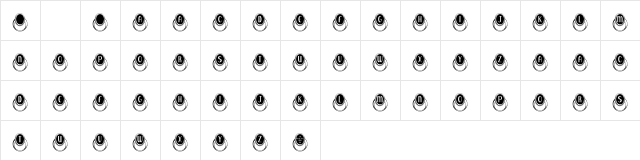 KR Mood Ring Regular  glyph index