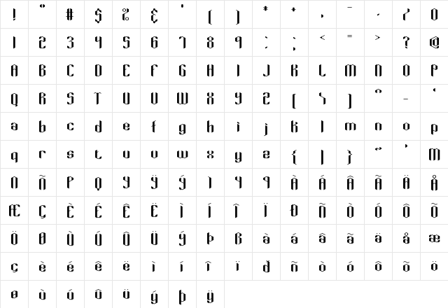 Key Ridge BRK Normal  glyph index