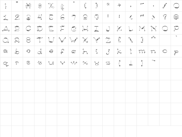 CK Roses Regular  glyph index