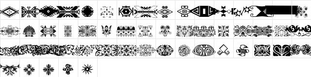 Designs Galore 4  glyph index
