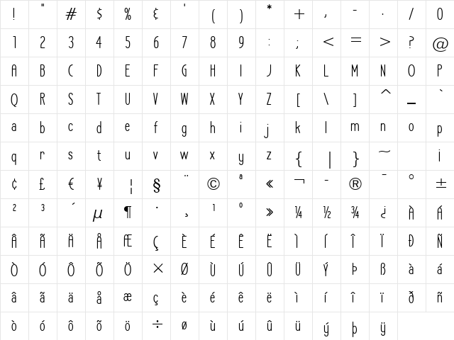 LA Headlights BTN Cond Regular  glyph index