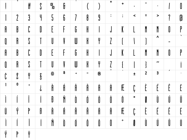 gello regular Regular  glyph index