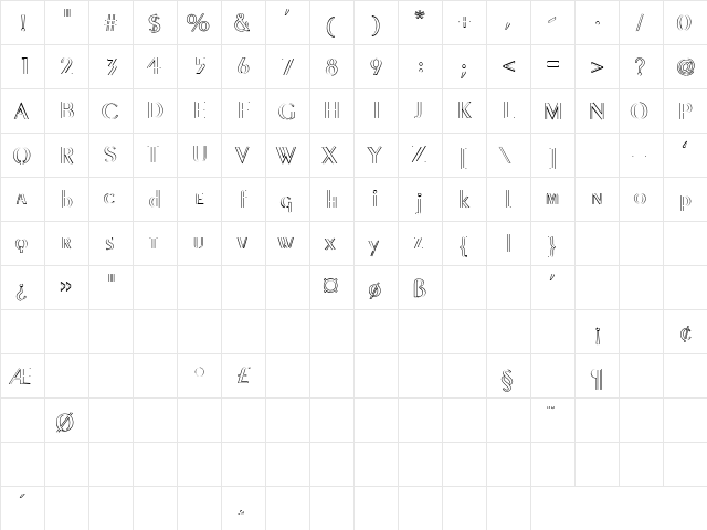 Pointround 1 Regular  glyph index