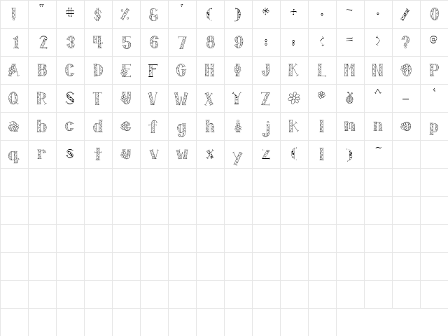 Doodle Lady Bug Regular  glyph index