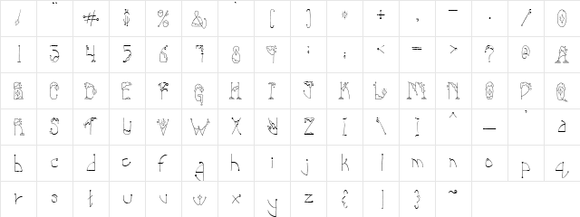 PC January Regular  glyph index