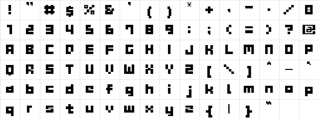 GAU_font_cube_B Regular  glyph index