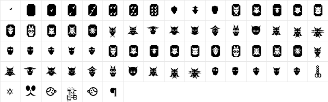 Sabril Species Regular  glyph index