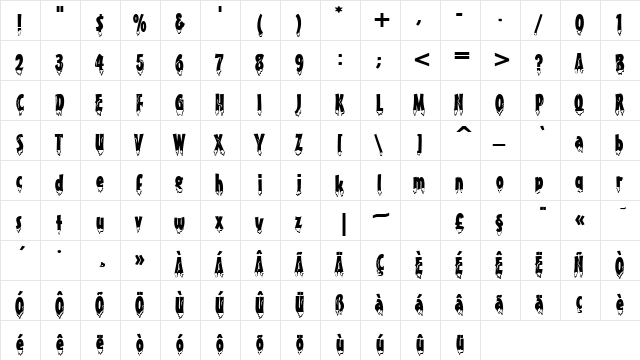 Eiszapfen DB Normal  glyph index