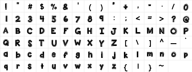 KBDunkTank Medium  glyph index