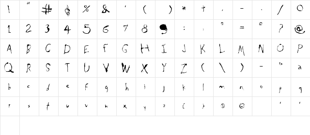 Gim Regular  glyph index