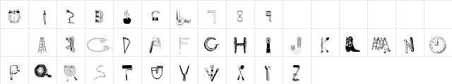 Junkpickers Delight Regular  glyph index