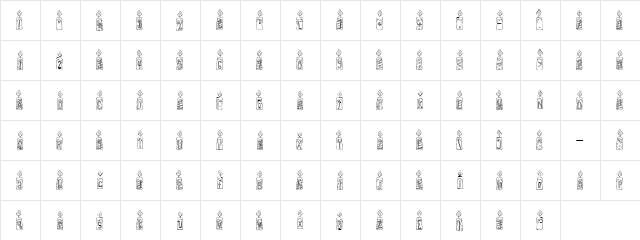 LDJ Candles Regular  glyph index