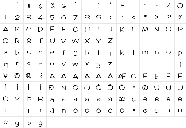 FZ HAND 2 Normal  glyph index