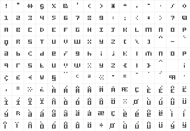 PhlexRound Regular  glyph index