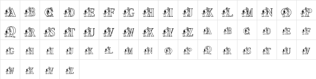 JNKWOOF Regular  glyph index