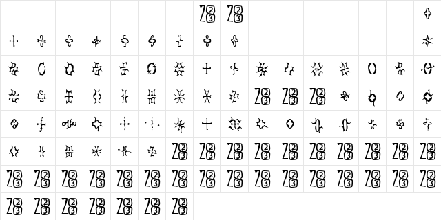 Zone23_foopy2 Normal  glyph index