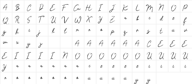 Hasita Hillary Demo Brush Regular  glyph index
