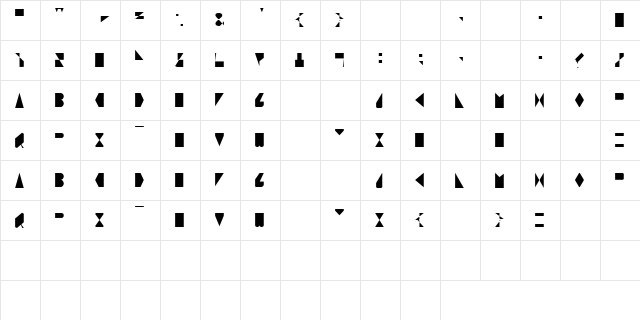Caravan 1 Regular  glyph index