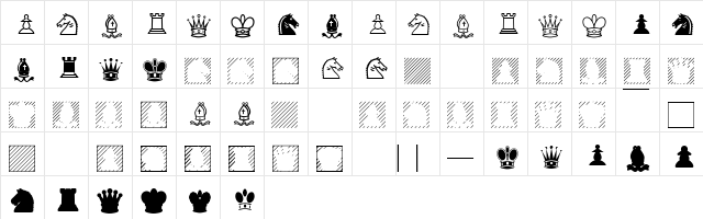KnightMares Regular  glyph index
