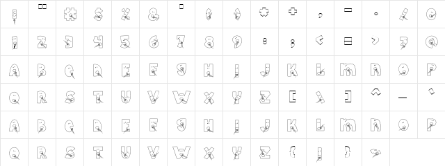 LD Karaoke Regular  glyph index