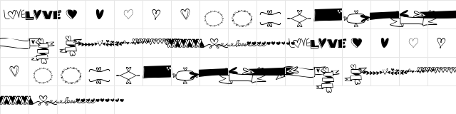 MF Heart Stuff Regular  glyph index