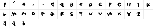 Gringo Regular  glyph index