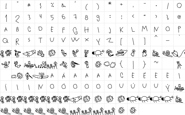 Upirjuli4 Regular  glyph index