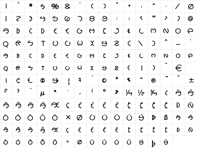 DevilHeavy Normal  glyph index