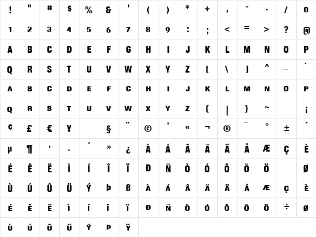Ketchupa SmallCaps  glyph index