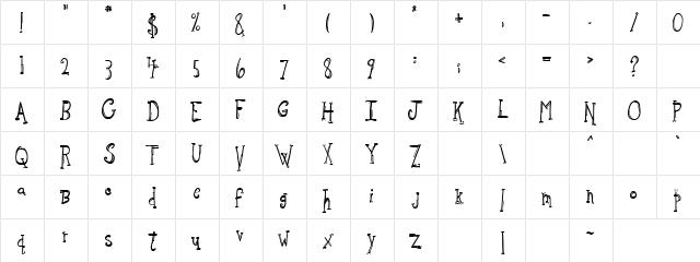Lumpy Solid Regular  glyph index