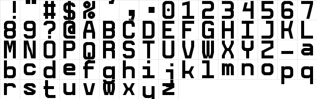 5Ceta Mono Regular  glyph index