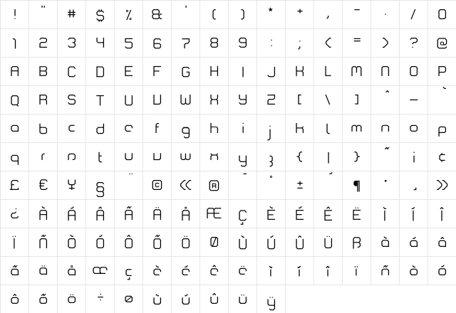 Comsat Navy-Stealth  glyph index