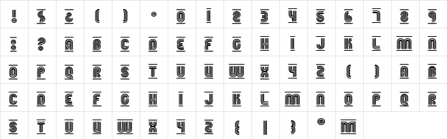 Fgroove Regular  glyph index