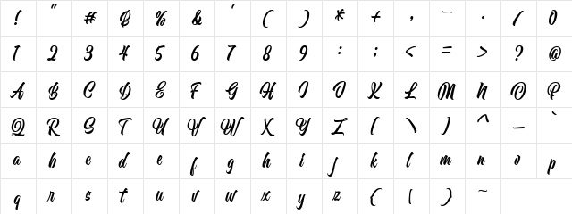 Orlande Regular  glyph index